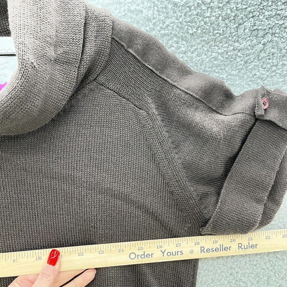 Tubino Sweater Brown Knit Merino Wool Blend Short Sleeve Cowl Italy - Picture 9 of 12